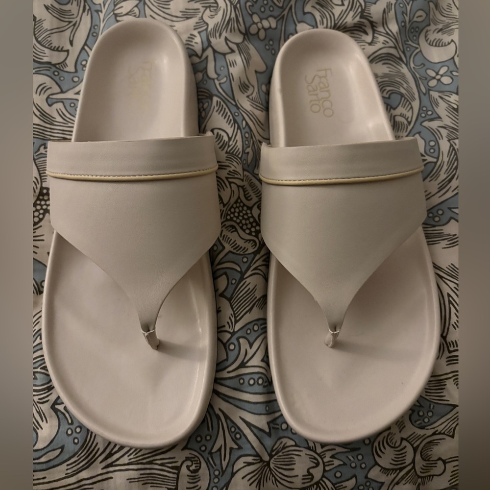 Franco Sarto Cream Slide Sandals